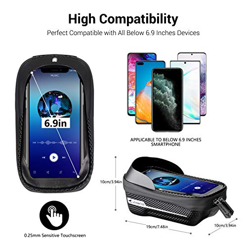 whale fall Waterproof Bike Frame Bag Bike Phone Bag Bicycle Cell Phone Holder for GPS - Bicycle Bag Frame Hard Eva Navi… - Image 6