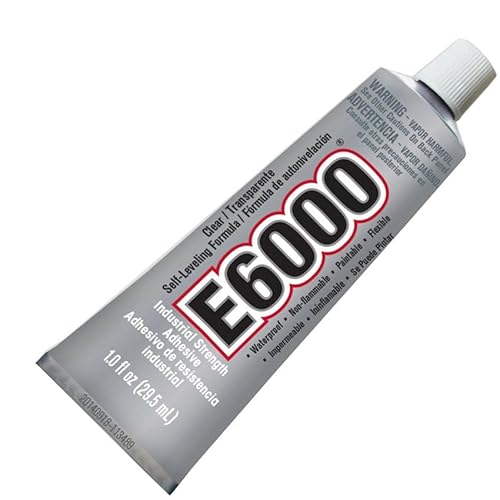 E6000 Industrial Strength Adhesive Glue – Clear, Waterproof, Flexible Bond for Jewelry, Beading & Crafts, 1 fl oz