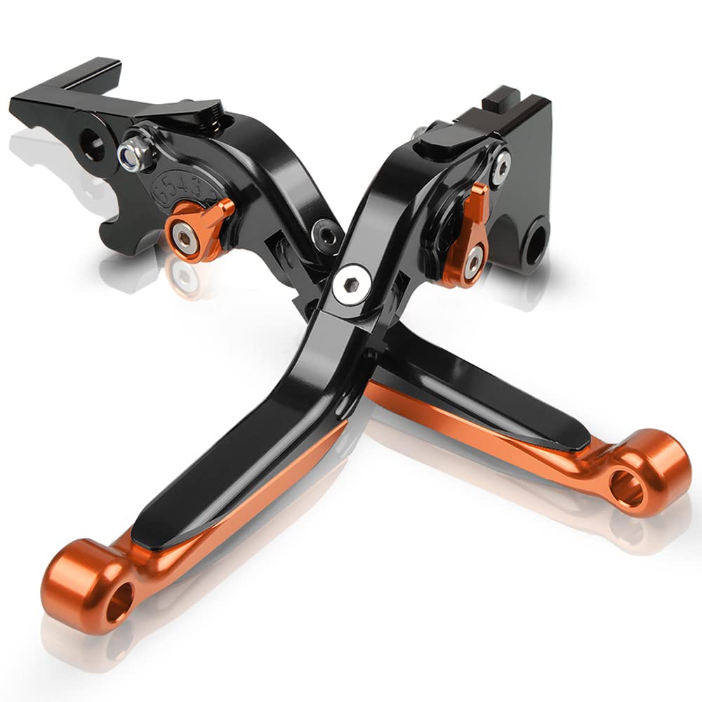 QJY-Motor Part-Store Motorrad Einstellbar Bremskupplungshebel CNC Aluminium für Duke 790 2018 2019-BKBKOROR