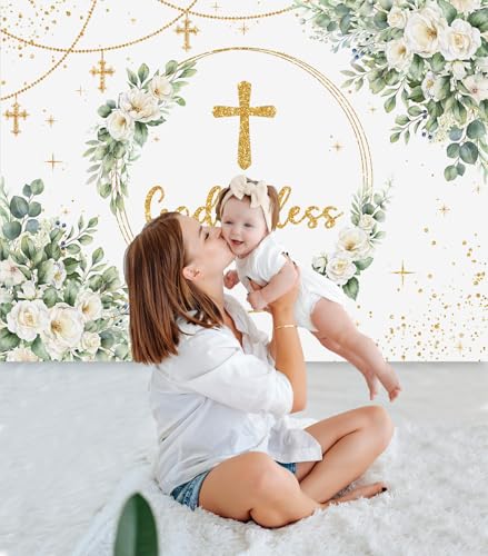Fondo decorativo God Bless 8x6ft blanco miniatura 3