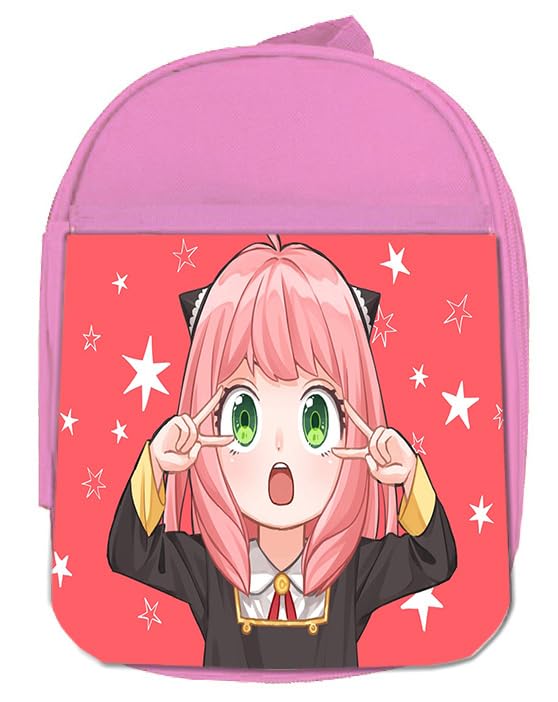 MERCHANDMANIA MOCHILA ROSA spy x family niña anya kawaii cute mona colegio picnic excursión deporte niños