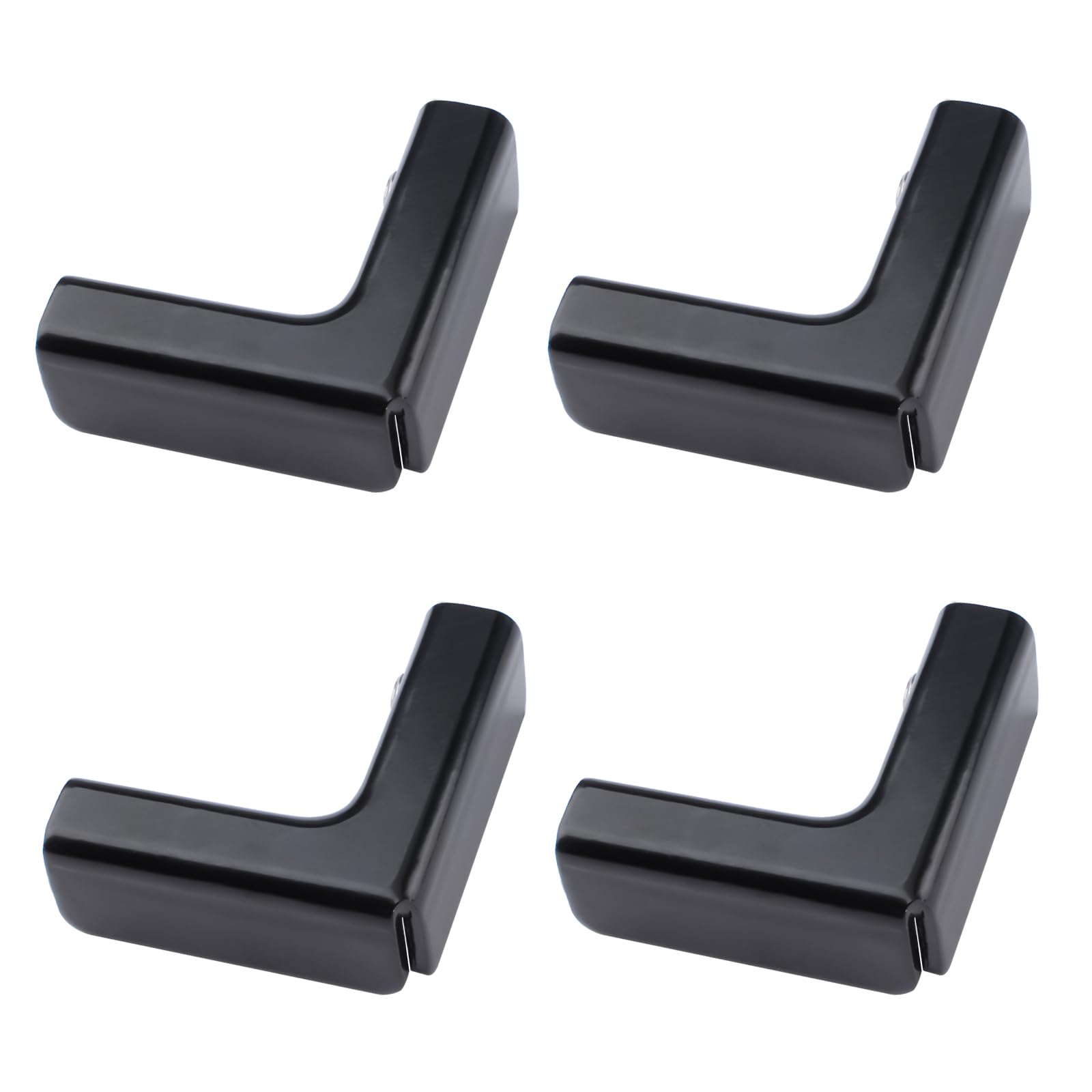 UFURMATE Glass Connector, 4Pcs Aluminum Alloy Glass Clamps L-Shaped Glass Connector Clamps Right Angle Brackets Fastener for Fixing or DIY(4-7mm,Black)