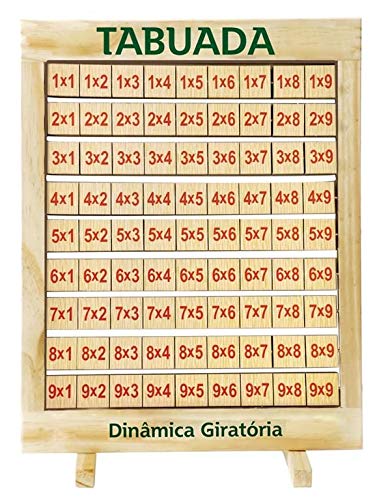 Tabuada Dinâmica Giratória Quadro Em Madeira - Fundamental