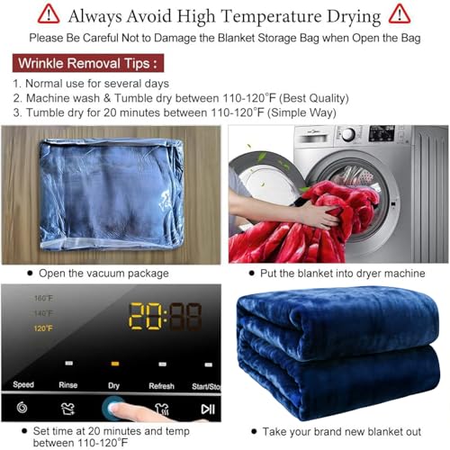 Image of JYK Fleece Plush Bed Blanket 4.4 LB, 1 Ply, Korean Mink Blanket King Size 85 inch x 95 inch - Super Soft and Warm, Lightweight and Cozy Fuzzy Fleece Blanket Throw for Spring Fall Winter Home Decor, Navy