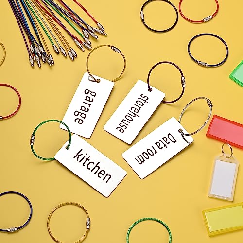 Image of 5.9in /15cm Stainless Steel Keychain Cable,Wire Diameter 2mm Metal Key Ring Loop,20 Pieces