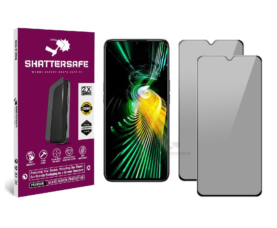 Image of Anti-Spy Privacy Tempered Glass Compatible For Realme Narzo 50 5G / Narzo 50a Prime /Narzo 50i Prime [Pack of 2]. Anti-Scratch, Edge-to-Edge Protection With Easy Installation Kit.