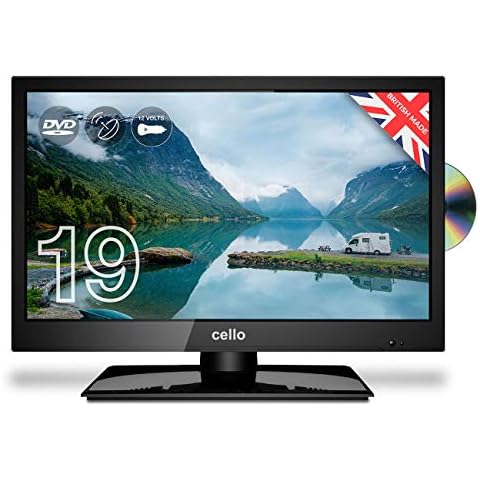 Cello C1920FMTR 12v/24v 19" Traveller Caravan TV Freeview HD DVD and built in Satellite Cover