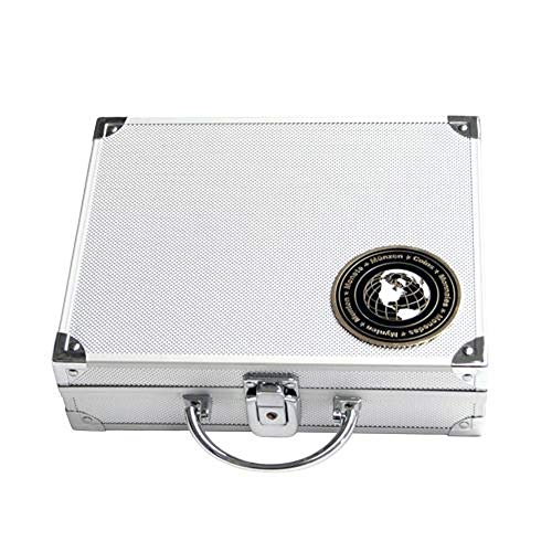 SAFE 172 malette numismatique aluminium | 6 Tableaus 6334 pour 180 pièces 32 mm diamètres et pièces de 2 euro | 210 x 78 x 256 mm