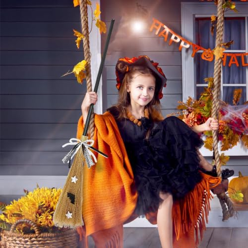 Escoba de Halloween ajustable con mango desmontable de tres secciones 3