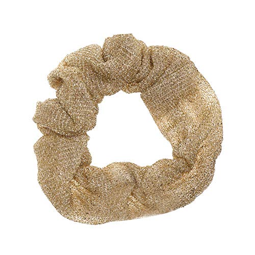 Women Girls Headress Hair Ring Scrunchies Glitter Ponytail Hairband Hair Ropes Elastic Hair Bands Bun Hair Ties(gold)