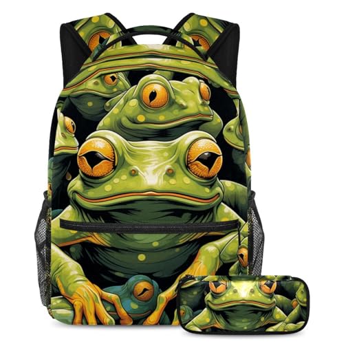 Cartable Cartoon Frog Prince 70 grand sac à dos avec trousse pour élèves
