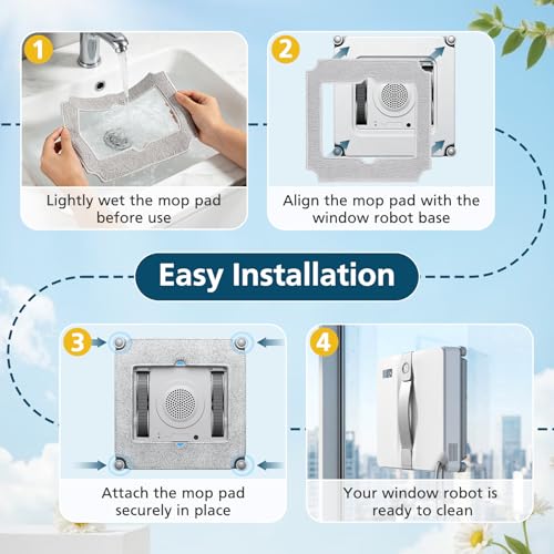 Image of 14 Pack Replacement Mop Pads for ECOVACS WINBOT Mini Window Cleaning Robot