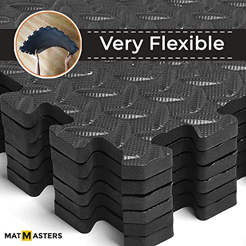 Mat-Masters-Interlocking-Exercise-Foam-Mats-with-Border-Multipurpose-Gym-Protective-Flooring-Eva-12-x12-x--Tiles-for-Gym-Equipment-and-Rubber-Cushion-for-Workouts-Kids-12-sqft