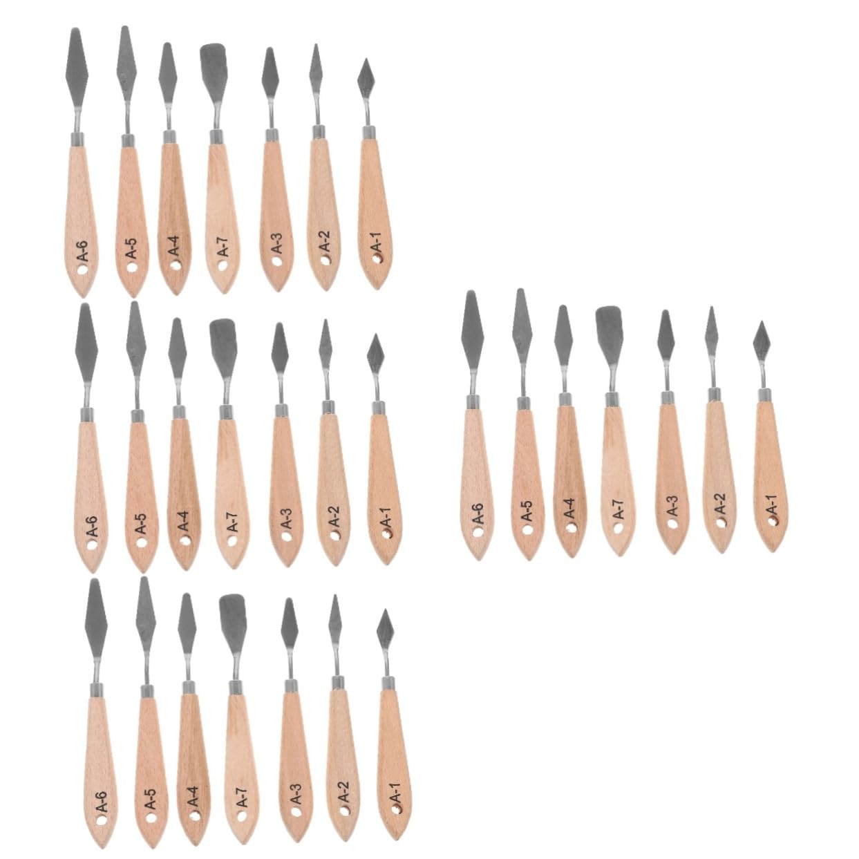 Housoutil 4 Ensembles Set De Couteaux À Palette Inoxydable pour Peinture À Huile Outils De Dessin Ergonomiques pour Mélange Application De Pigments 7 Pièces * 4