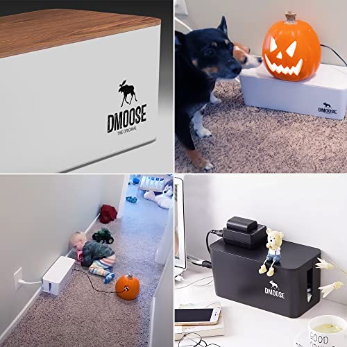 Dmoose Large Cable Management Box - Cord Organizer Box To Hide Power Strips - Cable Organizer Box For Surge Protector - Safe Abs Material - 15.7" (L) X 6.1" (W) 5.3" (H) - Xl (Black) #TOP2
