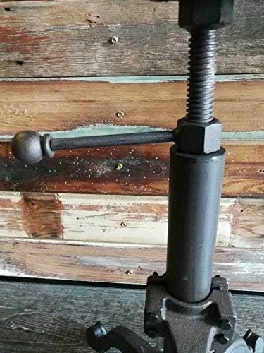 Miniatura 6 de LOKKHAN Taburete de bar de asiento de tractor, taburete de bar industrial rústico de hierro fundido, taburete giratorio de hierro fundido, altura