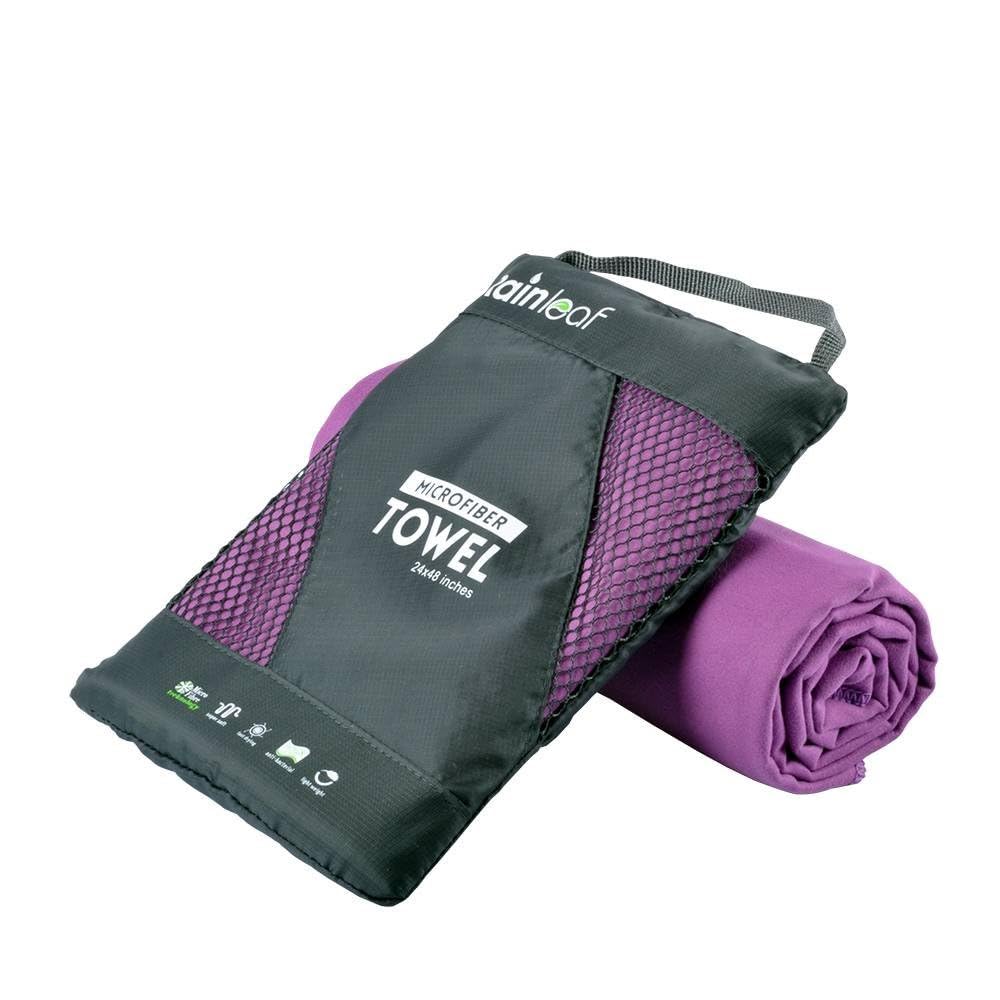 Rainleaf Microfiber Towel Quick Dry Camping &amp; Travel &amp; Gym Towel. Compact