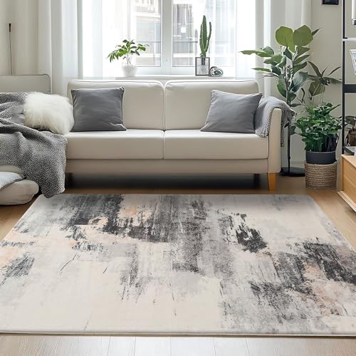 Rugs Living Room 120x160 Large Carpet Soft Memory Foam Short Pile Modern Abstract Area Rug for Bedroom Floor Mat for Indoor Decor
