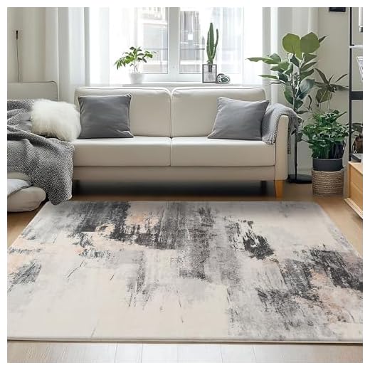 Safunion Tapis Grand Tapis de Salon Tapis Abstrait Moderne Tapis Doux à Poils Courts pour Tapis pour Chambre à Coucher (Abstrait Marron/Multi, 120 x 160 cm), YR30.31