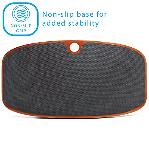 Image of Seville Classics airLIFT Premium Anti Fatigue Wooden Balance Wobble Board Mat w /Massage Points, for Office Standing Desk, Home, Exercise, Therapy, Sports Training, Black, 25 inchW x 13 inchD