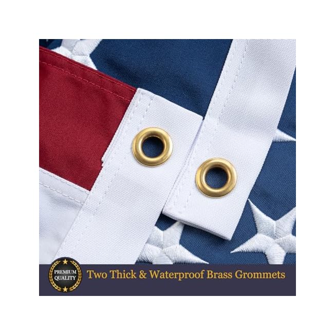 Homissor 100% Cotton Flag American Flags 3x5 Ft New Cotton USA Flag Heavy Duty Outdoor Fade Resistant Embroidered Stars