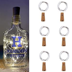 Luci per Bottiglia 6 pezzi 2m 20 LED Lampada Bottiglia Luci LED Decorative per esterni, feste, Natale, decorazione di nozze, Matrimonio, DIY, Festa, Bianco Freddo