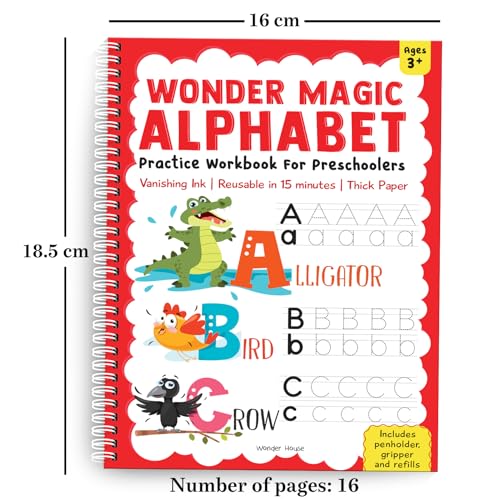 Image of Wonder Magic - Pack of 4 Books Interactive Learning Set: Maths, Drawing, Numbers & Alphabet | Ages 3-6 | 6+ Hours of Skill-Building Fun