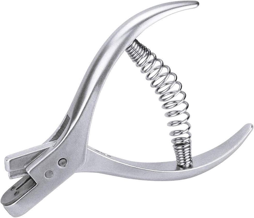 RMENOOR Pattern Notcher 2MM Width Paper Notcher Steel Tailor Sewing Pliers Industrial Hole Puncher, Pattern Notcher Dressmaker's Tool with Spring Handle for Cutting Paper, Leatherette, Leather