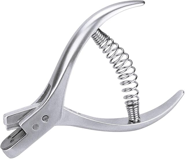 RMENOOR Pattern Notcher 2MM Width Paper Notcher Steel Tailor Sewing Pliers Industrial Hole Puncher, Pattern Notcher Dressmaker's Tool with Spring Handle for Cutting Paper, Leatherette, Leather
