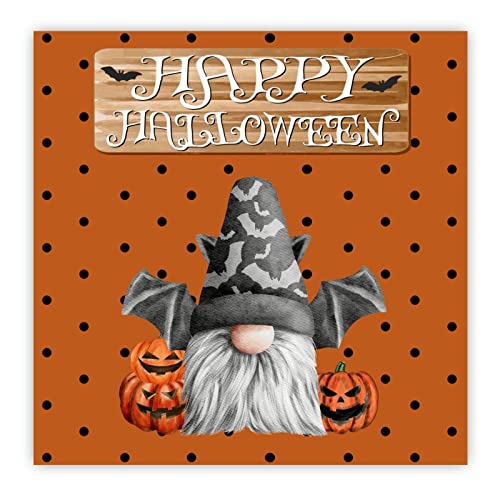 Décoration murale Halloween en bois avec nain et citrouille chic de chambre