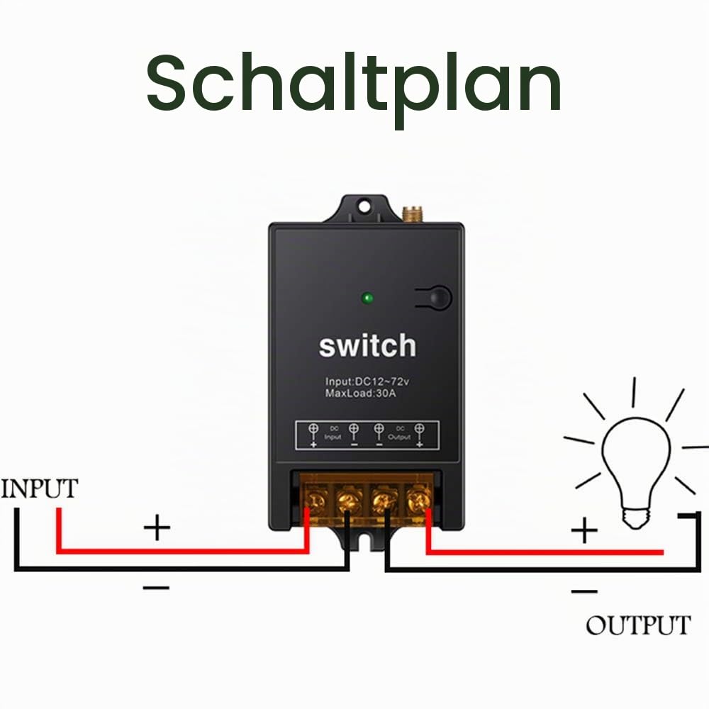12v Funkschalter,4900FT Langstrecken,DC 12V/24V/48V/72V/40A Relais Drahtloser Schalter,fernbedienung relais für Wasserpumpe,Motor,Beleuchtung,Ventilatoren.(12V Fernbedienung)