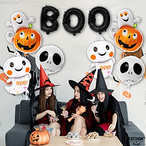 Katchon, Halloween Black Boo Balloons Set - Pack Of 9 | Pumpkin Ghost Balloons, 35 Inch | Halloween Balloons For Halloween Party Decorations | Halloween Foil Balloons For Halloween Party Supplies #TOP6