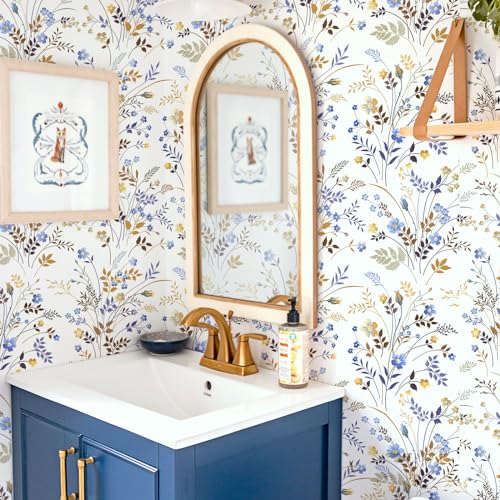 Papel de pared floral removible VEELIKE para renovar paredes viejas sin dañar la pintura 7