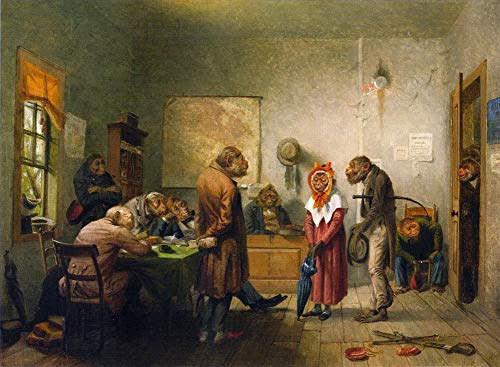 Peinture à l'huile sur toile animaux célèbres, tableau William Holbrook Barbe Singe Divorce