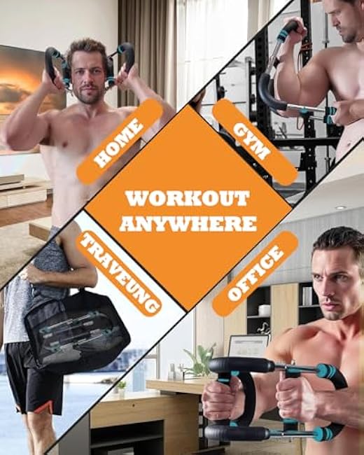 Twister Arm Trainer, 40-100lb Adjustable Chest Workout Equipment, Portable Chest Trainer for Men, Detachable Resistance Power Twister Bar for Home/Travel