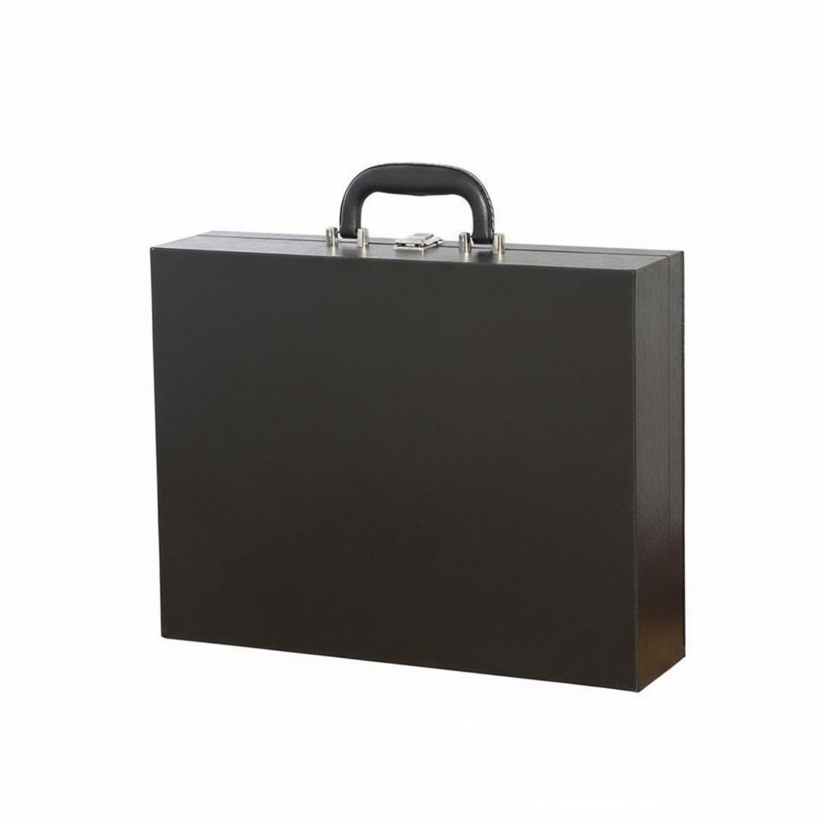 with Handle Mahjong Box Stylish Mahjong Tile Storage Case Sturdy Construction PU Leather Game Box Secure Closure for Travel, Black-image-30
