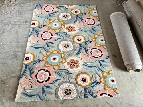 Image of Modern Abstract Hand Tufted Wool Floor Carpet for Home decore Living Room|Home and Bedroom & Hall 8x10 feet (240 x 300cm) Grey H1