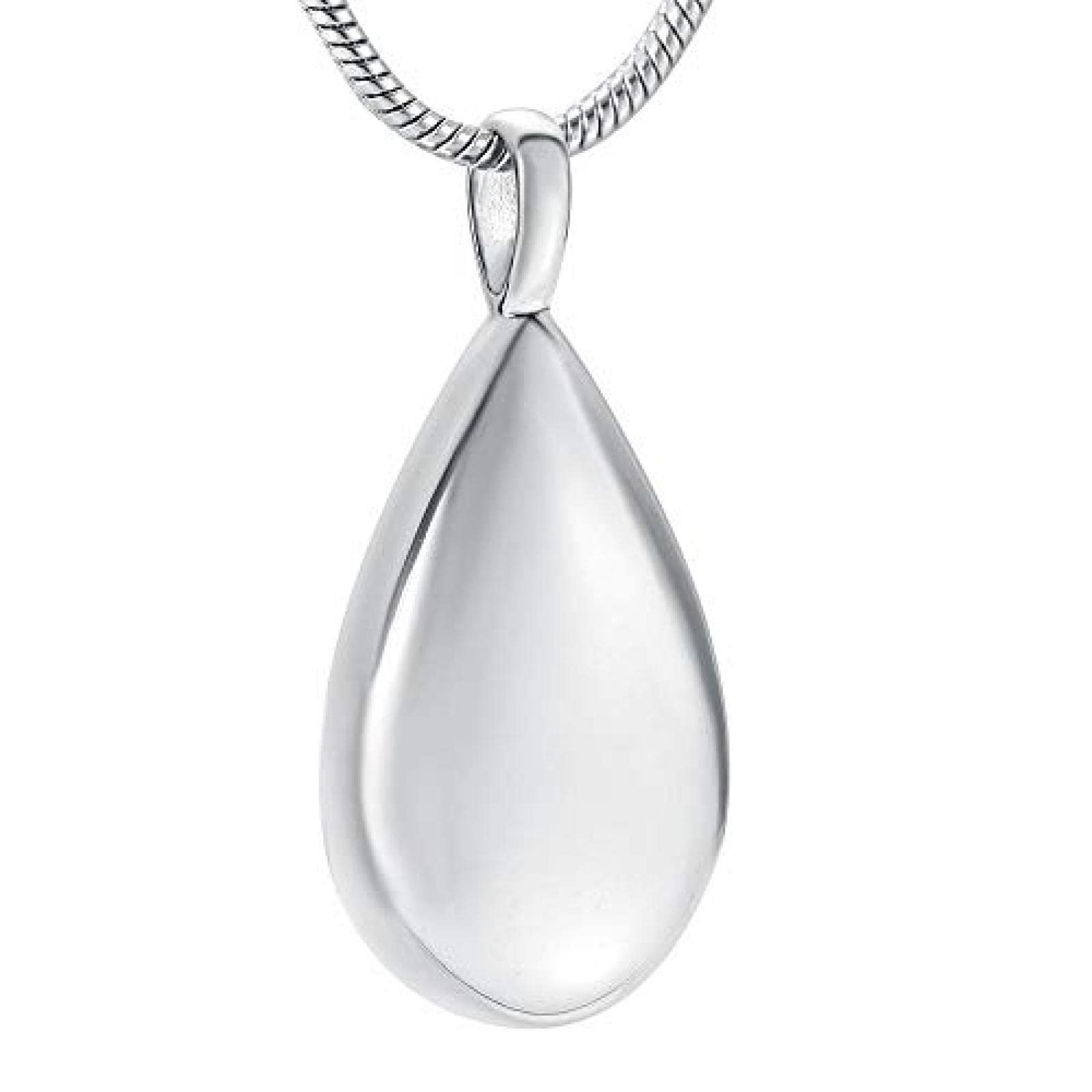 CSHSU Memorial Jewelry Teardrop Stainless Steel Cremation Urn Necklace Pendant with Fill Kit Ashes Jewelry