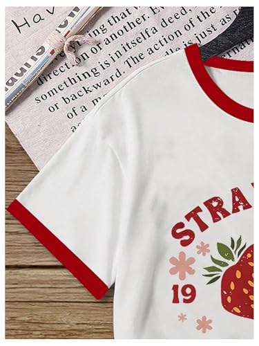 SHENHE Girl's Cute Summer Graphic T Shirt Crew Neck Short Sleeve Ringer Tee Loose Top4