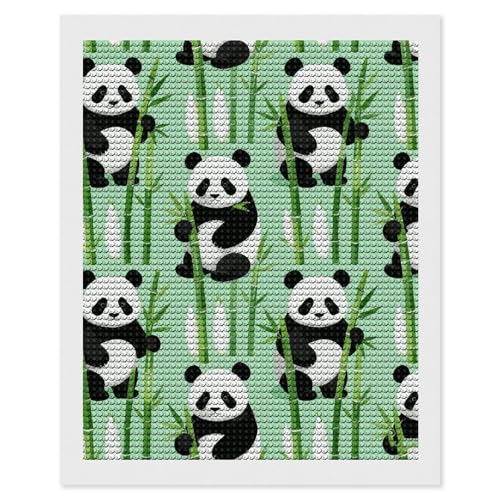 Kit d'art diamant à faire soi-même panda maccbn broderie strass décoration murale