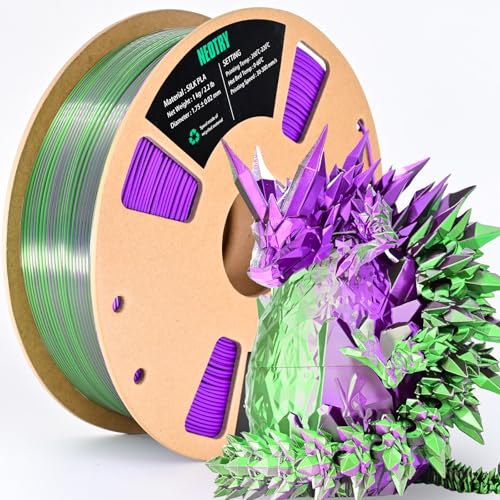 NEOTRY Silk Dual Colour PLA Filament 1.75mm 1kg, Multicolor 3D Printer Filament, Filament 3D Printing Materials for Most