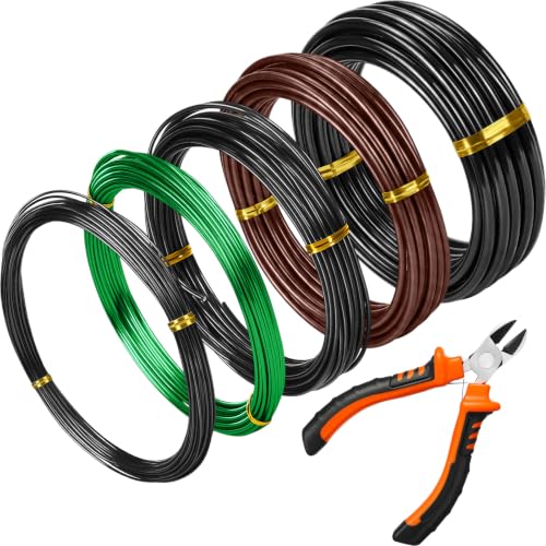 Mudder 5 Roll Bonsai Training Wire Aluminum 1/1.5/2/4/6mm Classic
