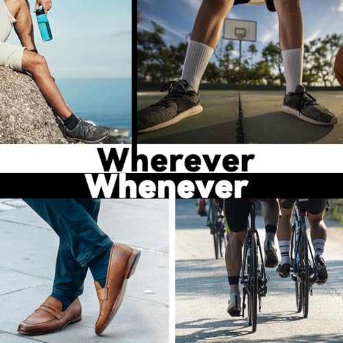 bigvalley Men's Essential Cotton Dress Crew Socks, Classic - Cushioned Athletic Comfort for Casual and Sports4