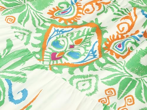 Image of miduo Womens Summer Dress Casual V Neck Buttoned 3 /4 Sleeve Bohemian Tribal Print Flowy Mini Dresses