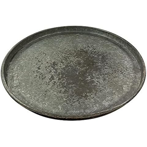 Tablett Rund Zink Vintage Zinktablett Dekotablett Zinkteller Landhaus 55cm Cover