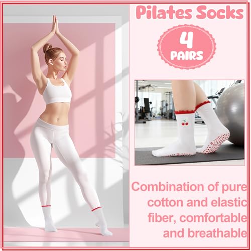 Image of Pilates Grip Yoga Socks for Women Cute Non Slip Socks