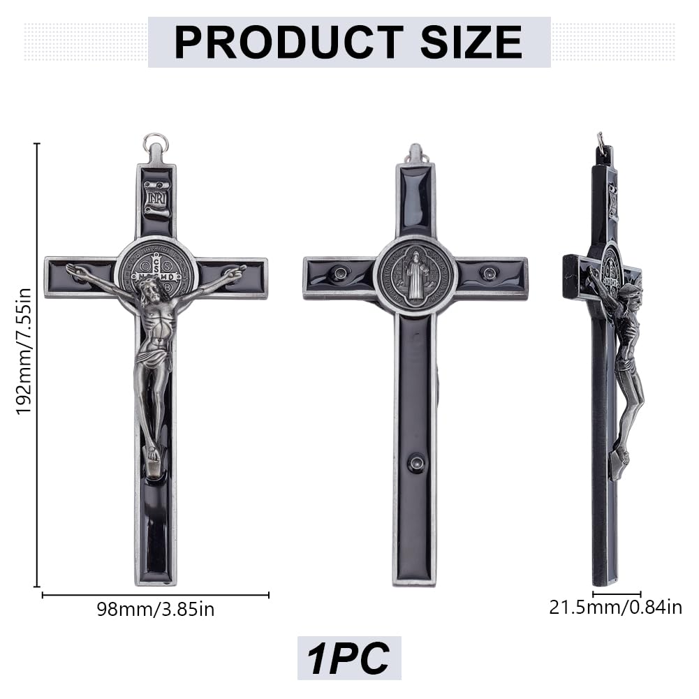 Croce Decorativa Da Parete In Lega Bianca 19,7cm - Simbolo Cattolico Per Casa, Battesimi O Matrimoni