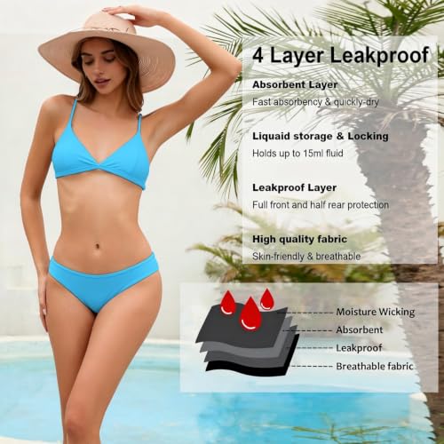 Image of SherryDC Women's Period Swimwear Bikini Bottoms-Menstrual Leakproof Swimsuit Bottoms Briefs for Teen Girl