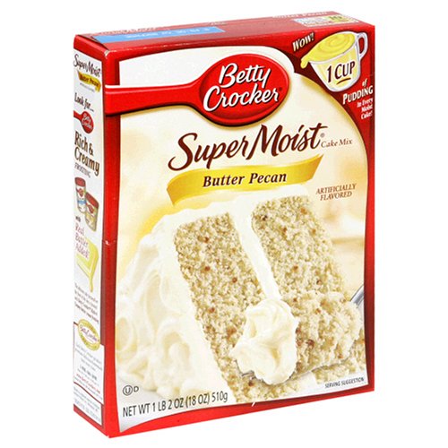 Image of Betty Crocker Super Moist Cake Mix, Butter Pecan, 15.25 oz Box (Pack of 12)