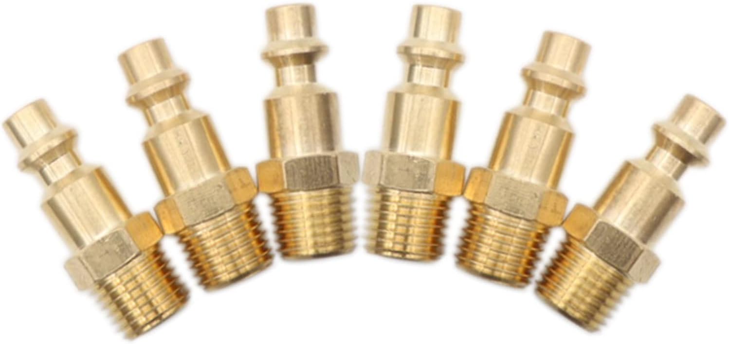 1/4 Inch NPT Male Thread Brass Plug Connector, Air Hose Fittings and